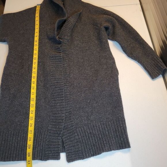 Catherine Malandrino Wool Cashmere Sweater Longline Cardigan Duster Charcoal - Picture 13 of 15